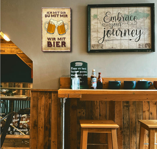 Blechschild ''Ich mit dir, du mit mir, wir mit Bier'' 20x30cm