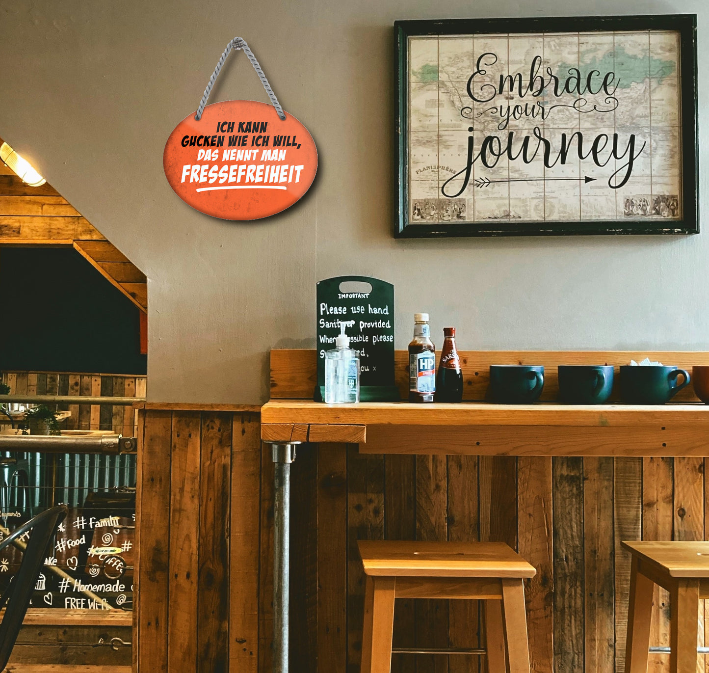 Blechschild ''Ich kann gucken wie ich will Fressefreiheit'' 18x14cm