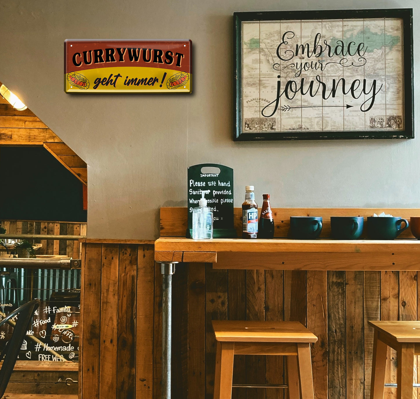 Blechschild ''Currywurst geht immer!'' 28x12cm