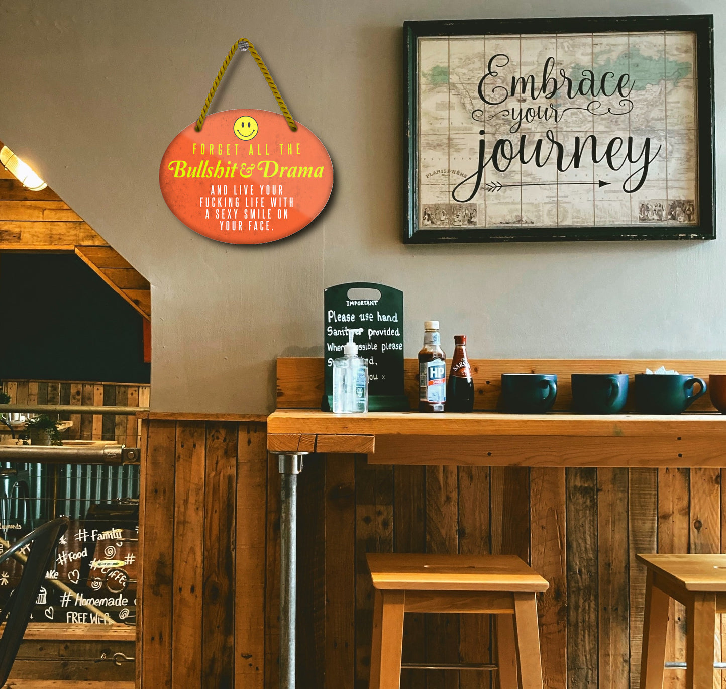 Blechschild ''Forget all the Bullshit & Drama'' 18x14cm