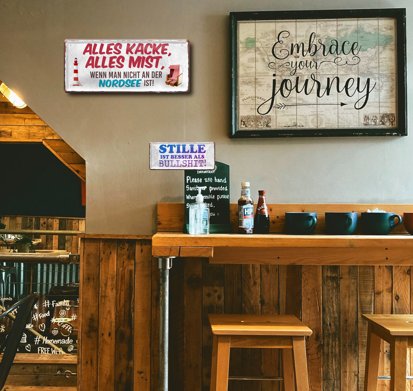 Blechschild ''Alles Kacke alles Mist Nordsee'' 28x12cm