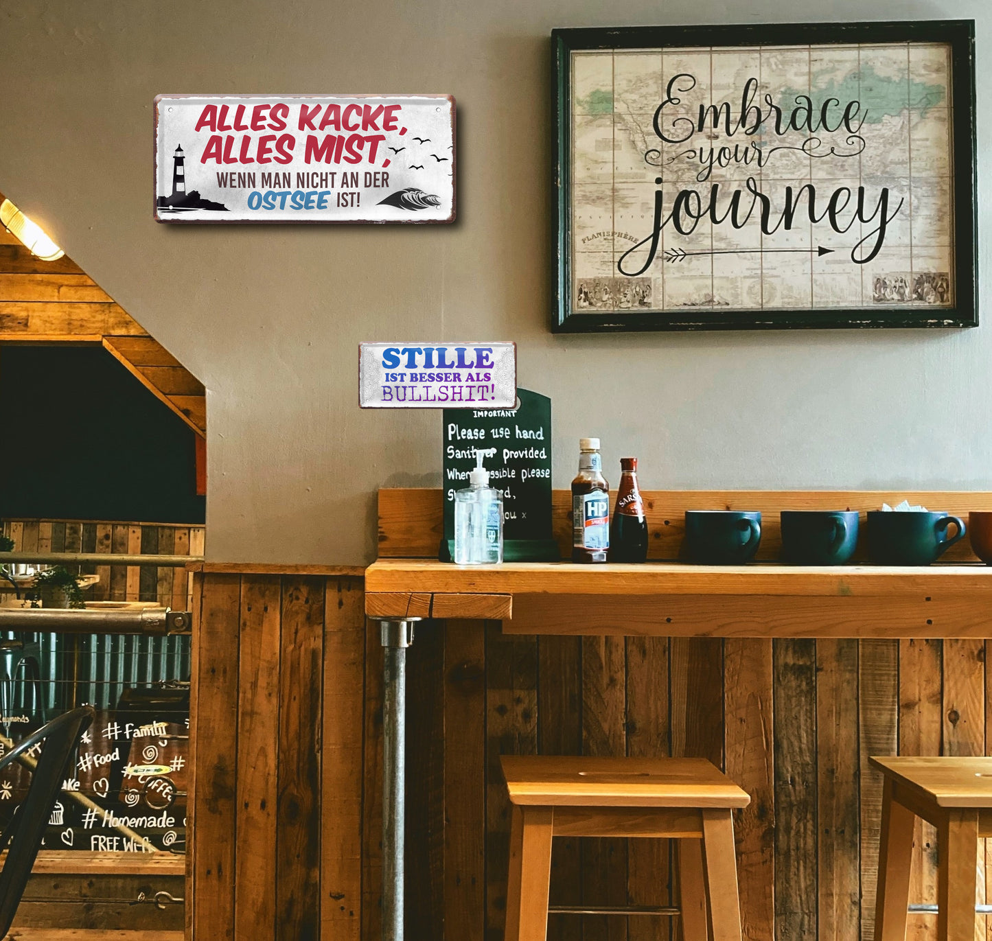 Blechschild ''Alles Kacke alles Mist Ostsee'' 28x12cm