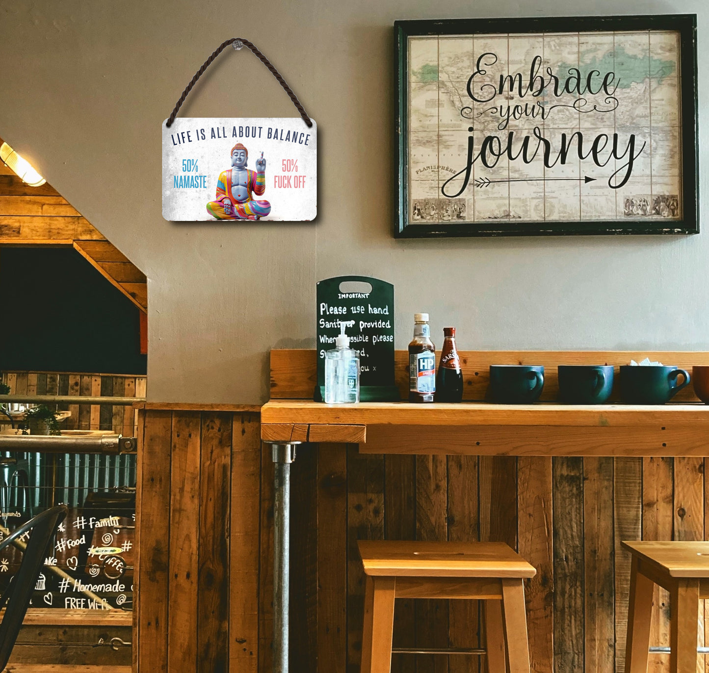 Blechschild ''Life is all about Balance'' 18x12cm