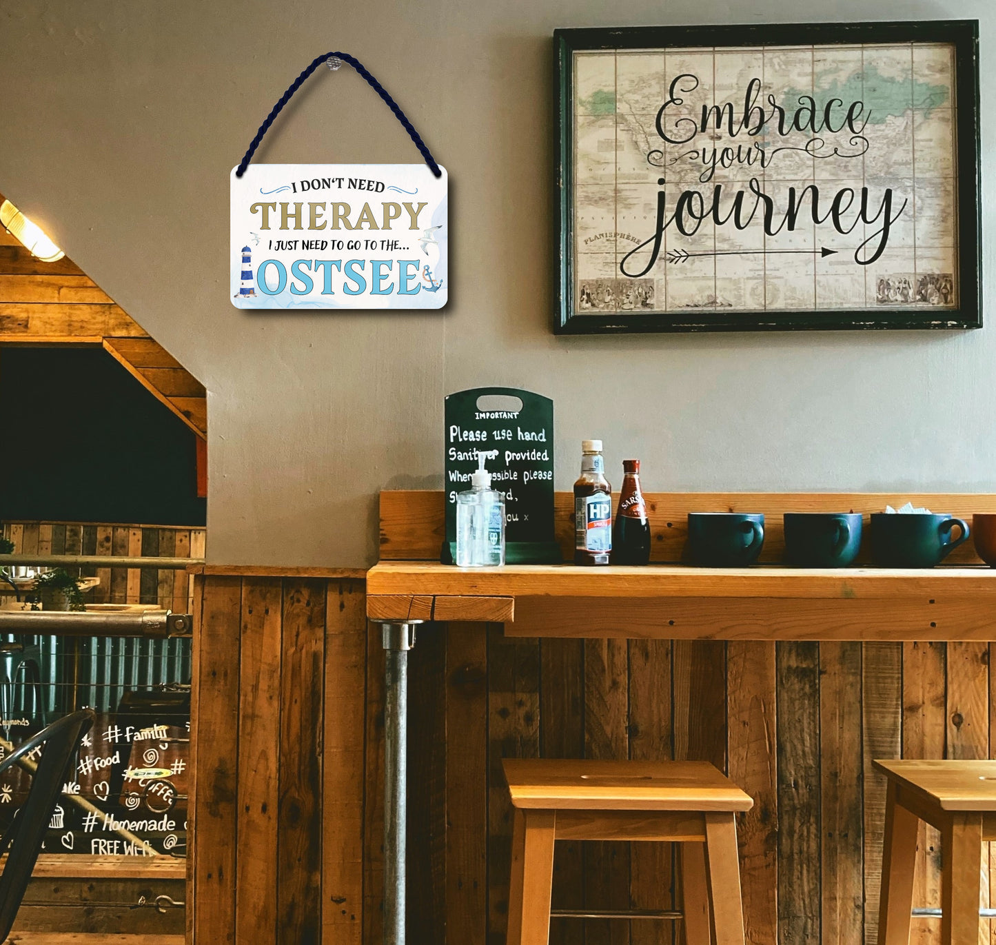 Blechschild ''I don't need therapy Ostsee'' 18x12cm