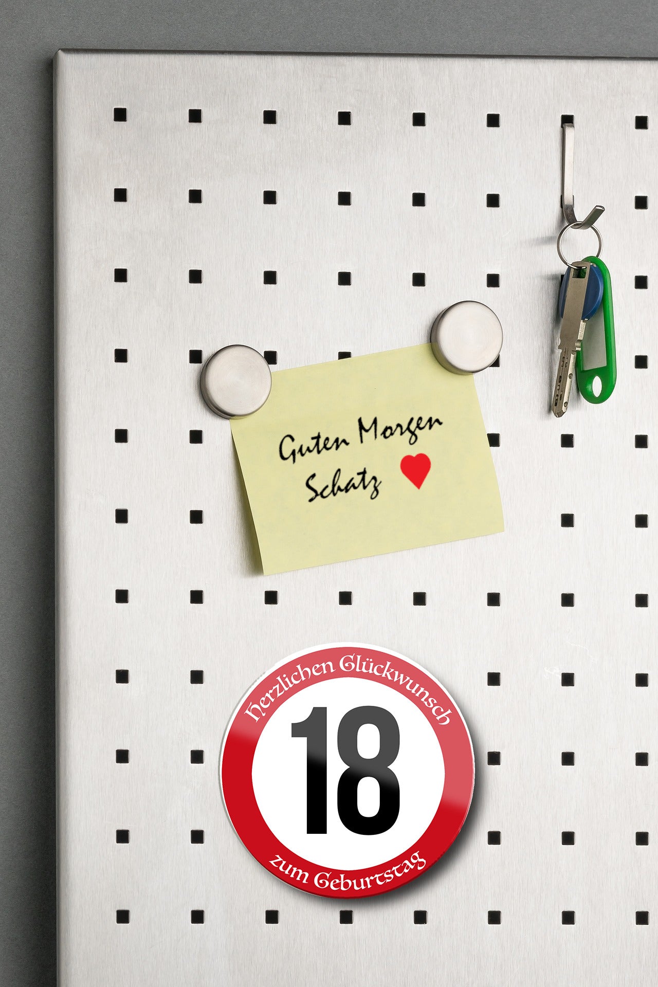 Magnet ''Herzlichen Glückwunsch zum Geburtstag 18'' 8x8cm