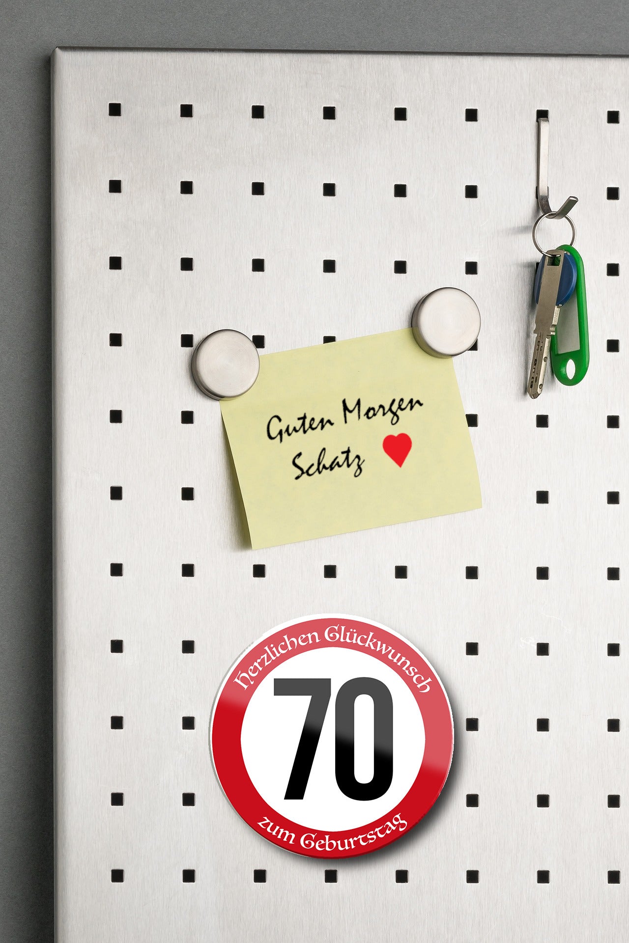 Magnet ''Herzlichen Glückwunsch zum Geburtstag 70'' 8x8cm