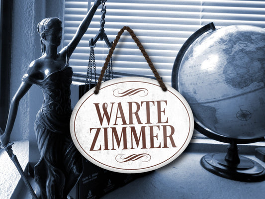 Blechschild ''Wartezimmer'' 18x14cm