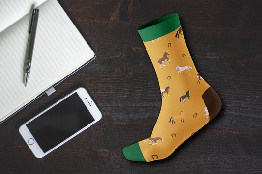 Tiersocken ''Pferde Motive'' Einheitsgröße 38-45