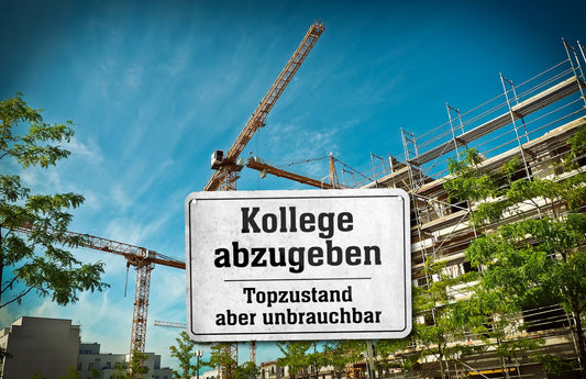 Blechschild ''Kollege abzugeben Topzustand aber unbrauchbar'' 18x12cm