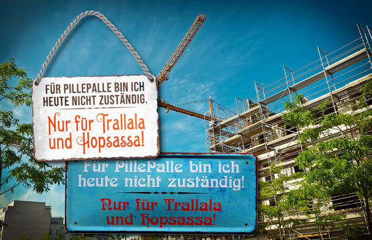 Blechschild ''Für Pillepalle bin ich heute nicht zuständig'' 18x12cm