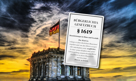 Blechschild ''Bürgerliches Gesetzbuch §1619 Familie'' 20x30cm