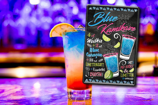Blechschild ''Blue Kamikaze'' 20x30cm