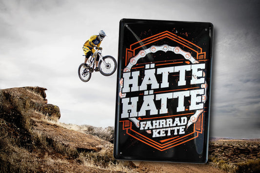 Blechschild ''Hätte hätte Fahrradkette'' 20x30cm