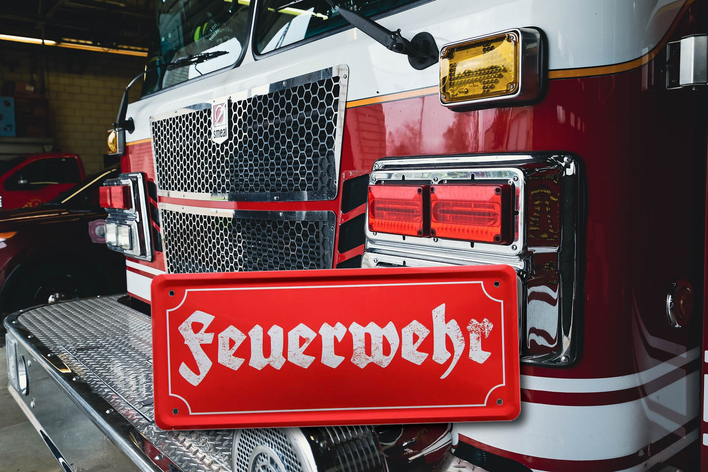 Tin Sign "Fire Department" 28x12cm