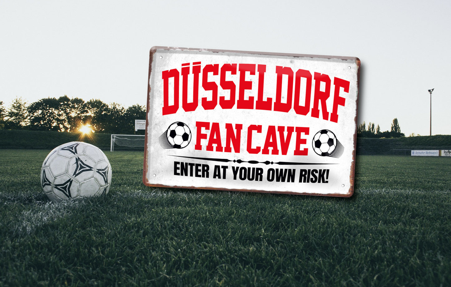 Blechschild ''Düsseldorf Fan Cave'' 20x30cm
