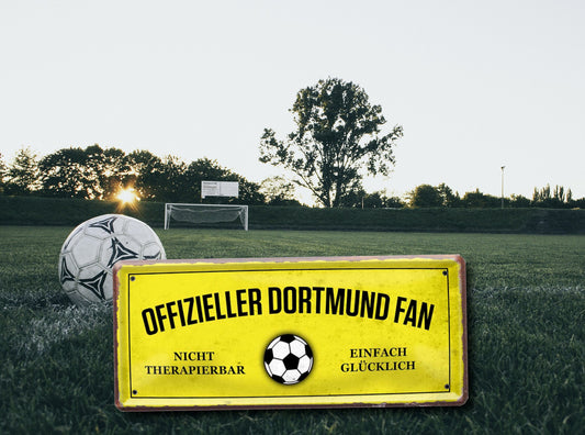 Blechschild ''Offizieller Dortmund Fan'' 28x12cm