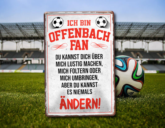 Blechschild ''Offenbach Fan'' 20x30cm