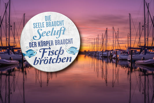 Magnet ''Die Seele brauch Seeluft'' 8x8x0,3cm