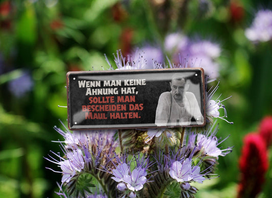 Blechschild ''Wenn man keine Ahnung hat.. Maul halten'' 28x12cm