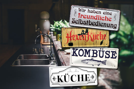 Blechschild ''Wir haben eine freundliche Selbstbedienung'' 28x12cm