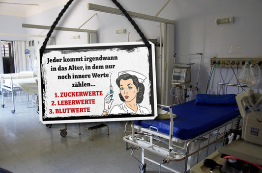 Blechschild ''Jeder kommt irgendwann in das Alter'' 18x12cm