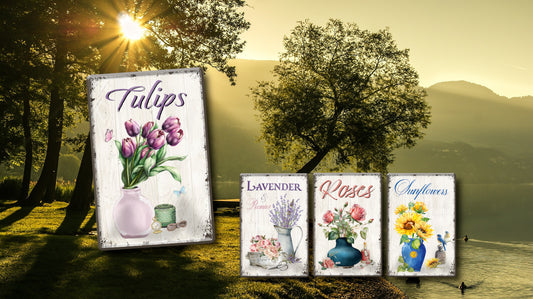 Blechschild ''Lavender & Peonies'' 20x30cm