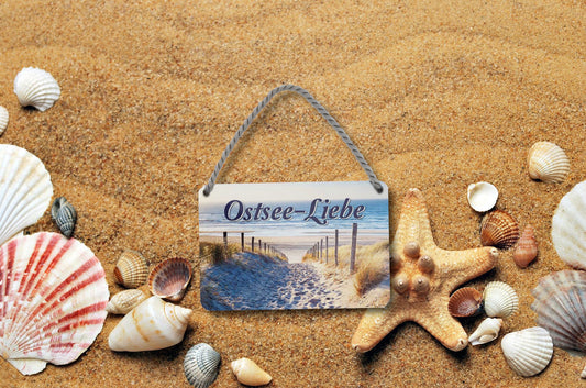 Blechschild ''Ostsee-Liebe (Sandweg zum Meer)'' 18x12cm