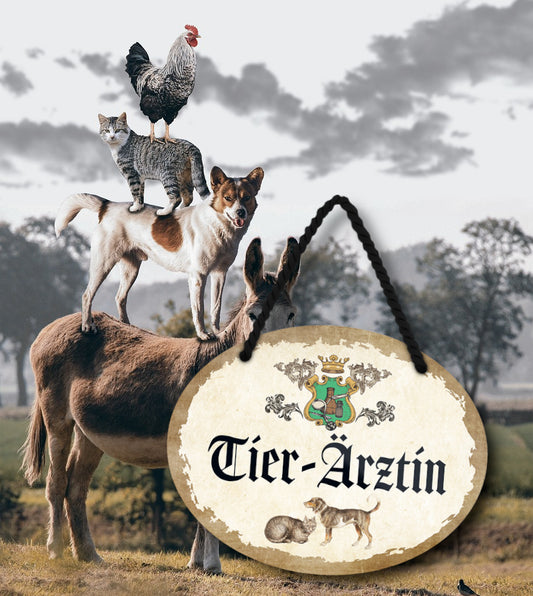 Blechschild ''Tierärztin'' 18x14cm