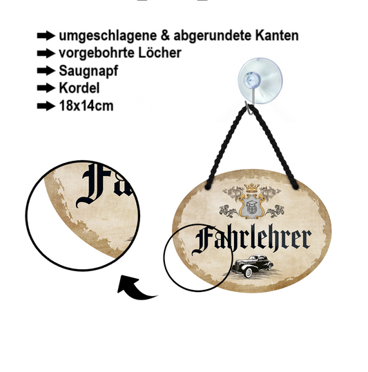 Blechschild ''Fahrlehrer'' 18x14cm