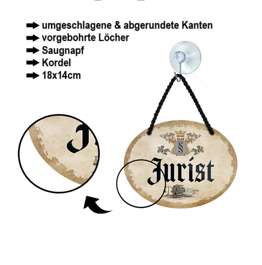 Blechschild ''Jurist'' 18x14cm
