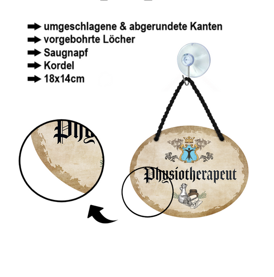 Blechschild ''Physiotherapeut'' 18x14cm