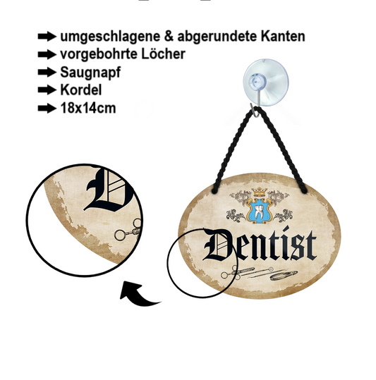 Blechschild ''Dentist'' 18x14cm