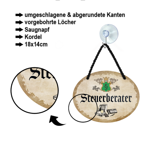 Blechschild ''Steuerberater'' 18x14cm