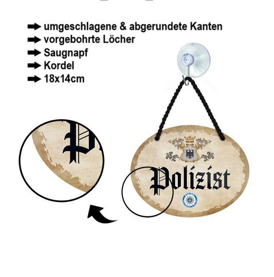 Blechschild ''Polizist'' 18x14cm