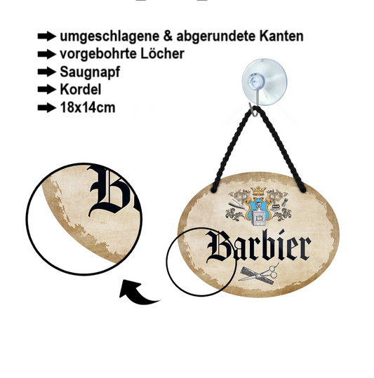 Blechschild ''Barbier'' 18x14cm