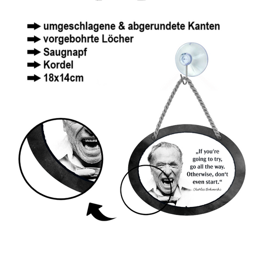 Blechschild ''If you're going to try, go all the way'' 18x14cm