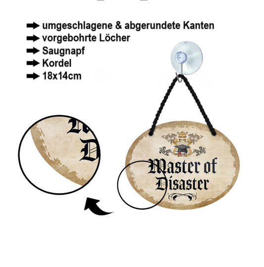 Blechschild ''Master of Disaster'' 18x14cm