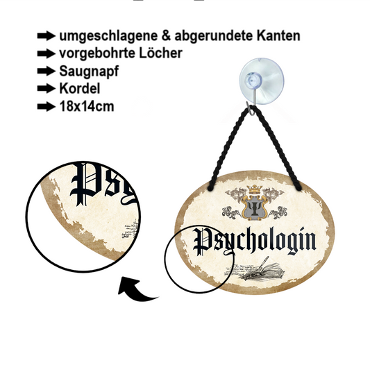 Blechschild ''Psychologin'' 18x14cm