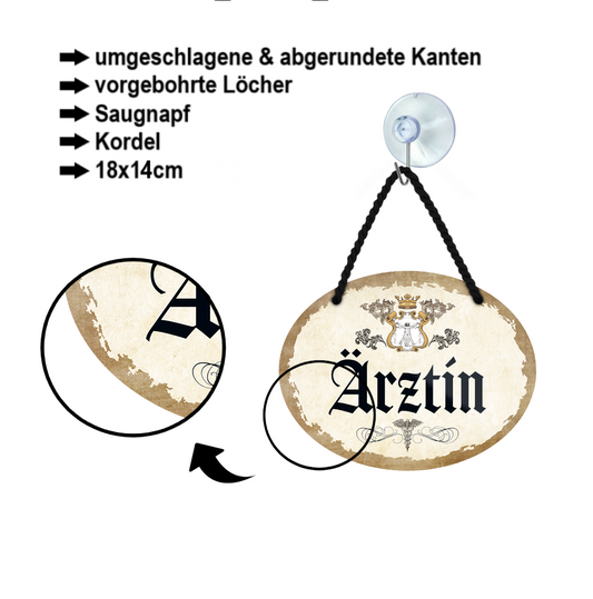 Blechschild ''Ärztin'' 18x14cm