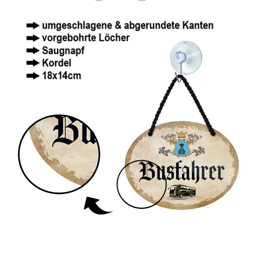 Blechschild ''Busfahrer'' 18x14cm