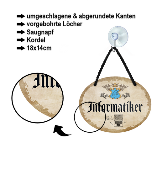Blechschild ''Informatiker'' 18x14cm