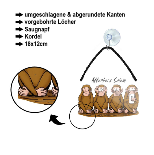 Blechschild ''Affenberg Salem'' 18x12cm