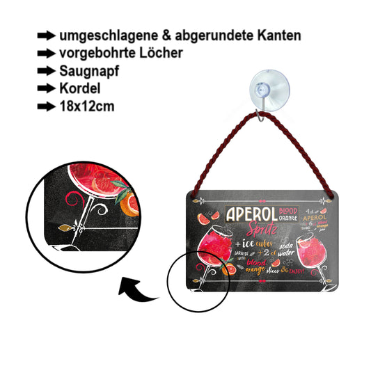 Blechschild ''Aperol Spritz Blood Orange'' 18x12cm