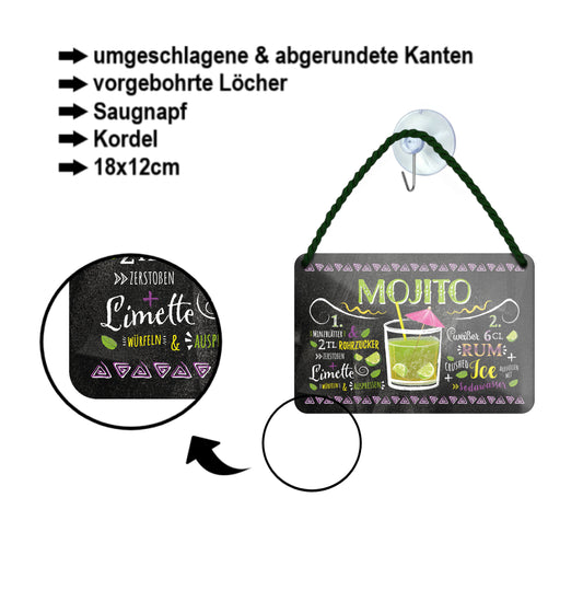 Blechschild ''Mojito'' 18x12cm