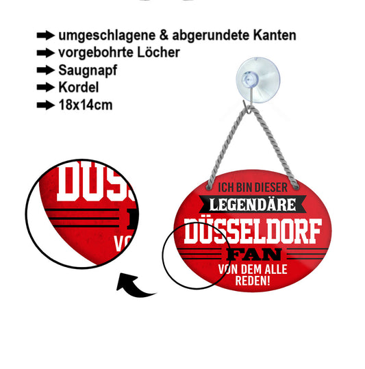 Blechschild ''Ich bin dieser legendäre Düsseldorf Fan'' 18x14cm