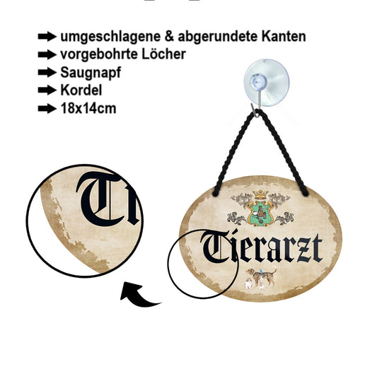 Blechschild ''Tierarzt'' 18x14cm