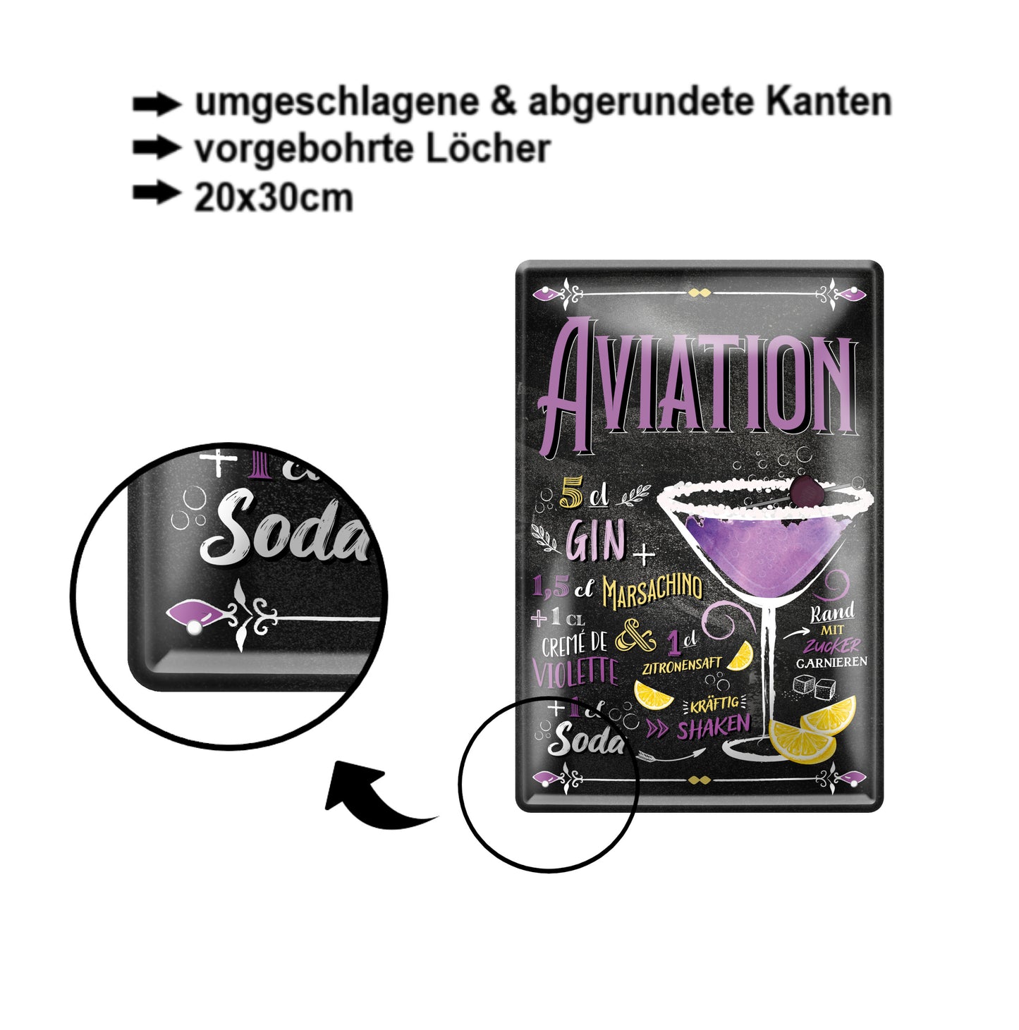 Blechschild ''Aviation'' 20x30cm