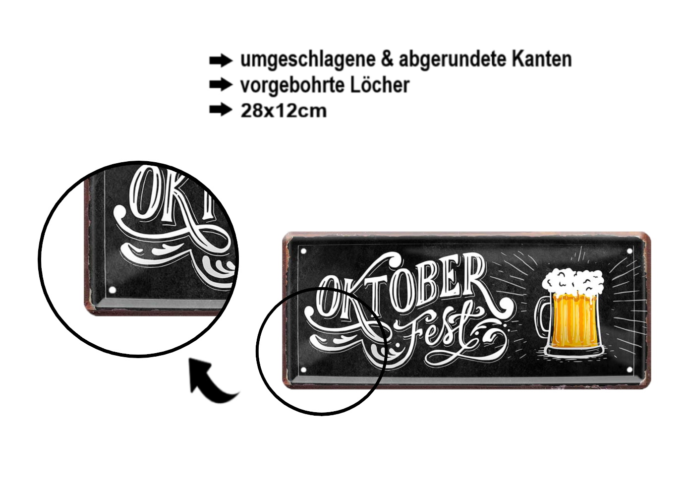 Blechschild ''Oktoberfest'' 28x12cm