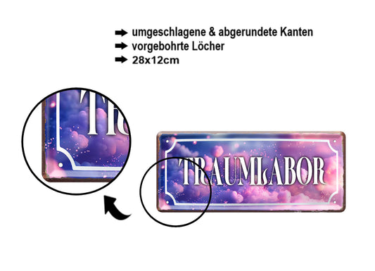 Blechschild ''Traumlabor'' 28x12cm