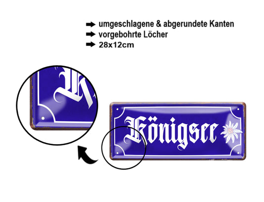 Blechschild ''Königsee'' 28x12cm